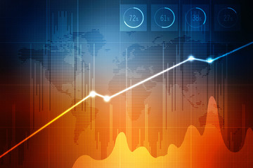 2d rendering Stock market online business concept. business Graph
