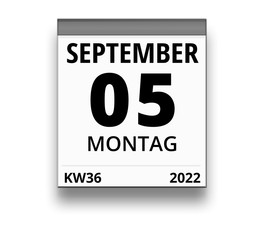 Kalender für Montag, 5. SEPTEMBER 2022 (Woche 36)