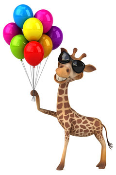 Fun giraffe - 3D Illustration