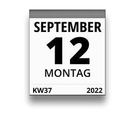Kalender für Montag, 12. SEPTEMBER 2022 (Woche 37)