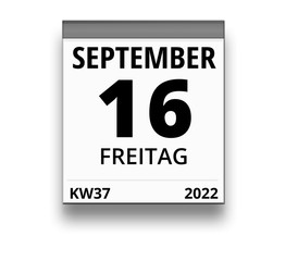 Kalender für Freitag, 16. SEPTEMBER 2022 (Woche 37)