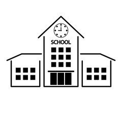 School vector icon, isolated building