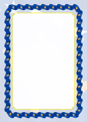 Frame and border of ribbon with Kosovo flag, template elements for your certificate and diploma. Vector