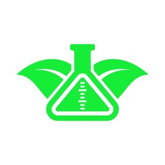 flask logo. laboratory icon. chemical symbol. vector eps 08.
