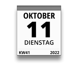 Kalender für Dienstag, 11. OKTOBER 2022 (Woche 41)