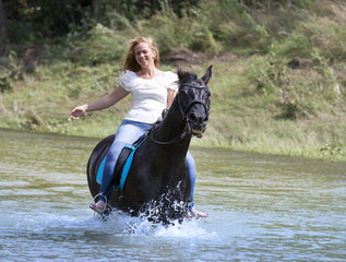 Fototapeta na wymiar woman rider and horse