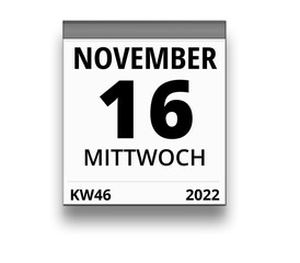 Kalender für Mittwoch, 16. NOVEMBER 2022 (Woche 46)