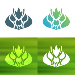 Abstract foliate decoration. Flower symbol.