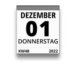 Kalender für Donnerstag, 1. DEZEMBER 2022 (Woche 48)