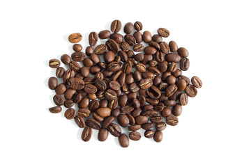 Coffee beans from above