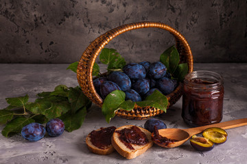 Plums with jam