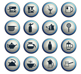 utensils for beverages icon set