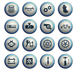 car shop icon set