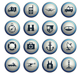 Fototapeta premium coastguard icon set