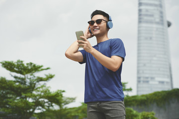 Man listening to music