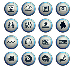 electro music icon set