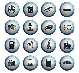 extraction of oil icon set