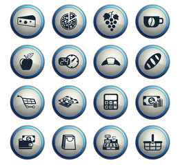 grocery store icon set