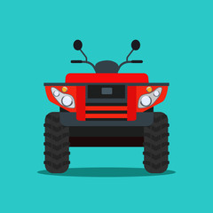 ATV motorcycle isolated. Front view. Vector flat style illustration © lyudinka