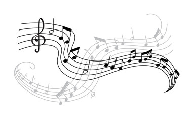 Obraz premium Musical note and treble clef icon for music design
