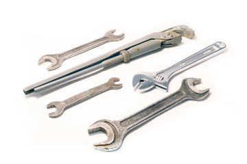 set of tools for repair on a white background