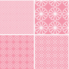 Pastel retro different vector seamless patterns.