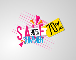 summer super sale tag label