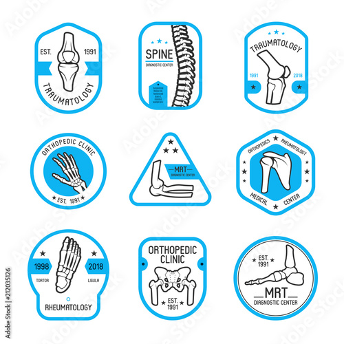 Traumatology Rheumatology And Orthopedic Label Stock Image And