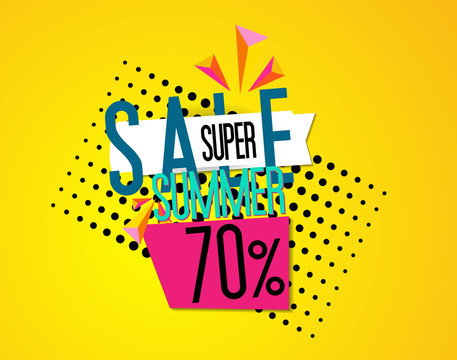 summer super sale tag label