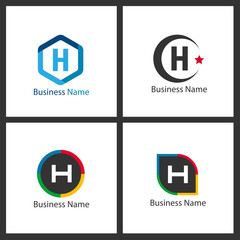 Letter H Logo Set Design