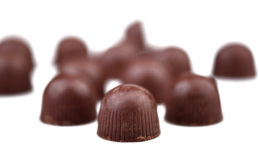 Sweet chocolates isolated on white background