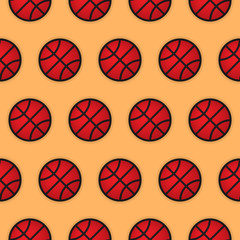 Seamless pattern basketball. Vector repeating texture
