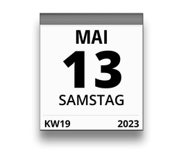 Kalender für Samstag, 13. MAI 2023 (Woche 19)