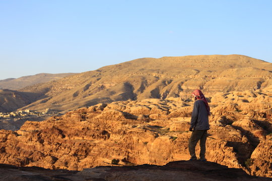 View of Petra mountains, Jordan.