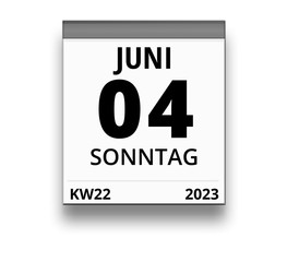 Kalender für Sonntag, 4. JUNI 2023 (Woche 22)