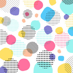 Abstract modern pastels color, black dots pattern with lines diagonally on white background.