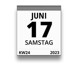 Kalender für Samstag, 17. JUNI 2023 (Woche 24)