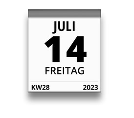 Kalender für Freitag, 14. JULI 2023 (Woche 28)
