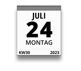 Kalender für Montag, 24. JULI 2023 (Woche 30)