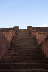 Stairs made of laterite bricks at Kao klang nok in Si Thep Historcal Park  Petchaboon , Tourist...