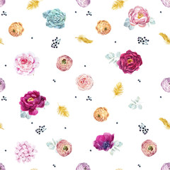 Watercolor floral vector pattern