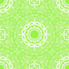 Floral Geometric Pattern with hand-drawing Mandala. Vector super illustration. For fabric, textile, bandana, scarg, print