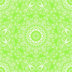 vector illustration. pattern with floral mandala, decorative border. design for print fabric, bandana