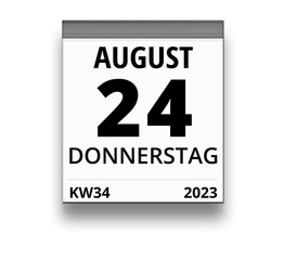 Kalender für Donnerstag, 24. AUGUST 2023 (Woche 34)