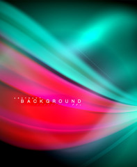 Neon holographic fluid color wave for web, wallpaper, pattern, texture and background