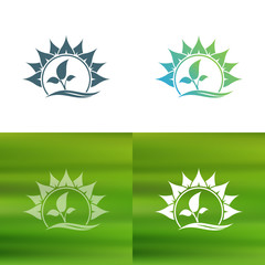 Abstract flower logo. Foliate decorative element.