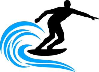 Fototapeta na wymiar Silhouette Surfer