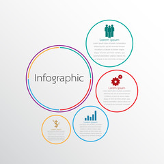 Vector infographic templates used for detailed reports. All 4 topics.