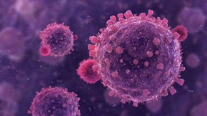 Virus cells abstract 3D render