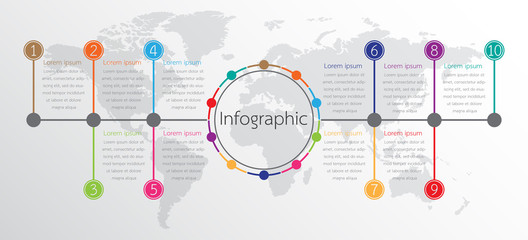 Vector infographic templates used for detailed reports. All 10 topics.